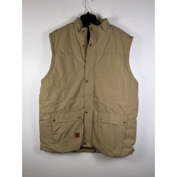 cool choice Other - Cool‎ Choice Mens Quilted Puffer Vest Khaki Tan Faux Fur Fleece Lined Size 2XL